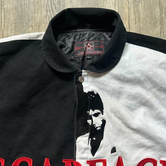 Vintage Jeff Hamilton Design Scarface Canvas Racing Jacket Size Large - Picture 7 of 11